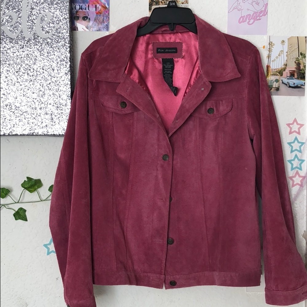 100% pink suede jacket